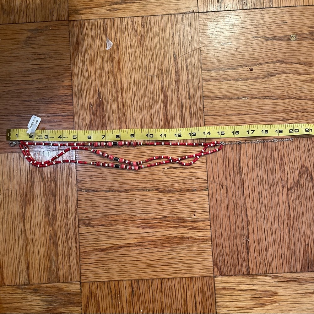 Free People red multi strand beaded layered necklace, NWT - Picture 8 of 12